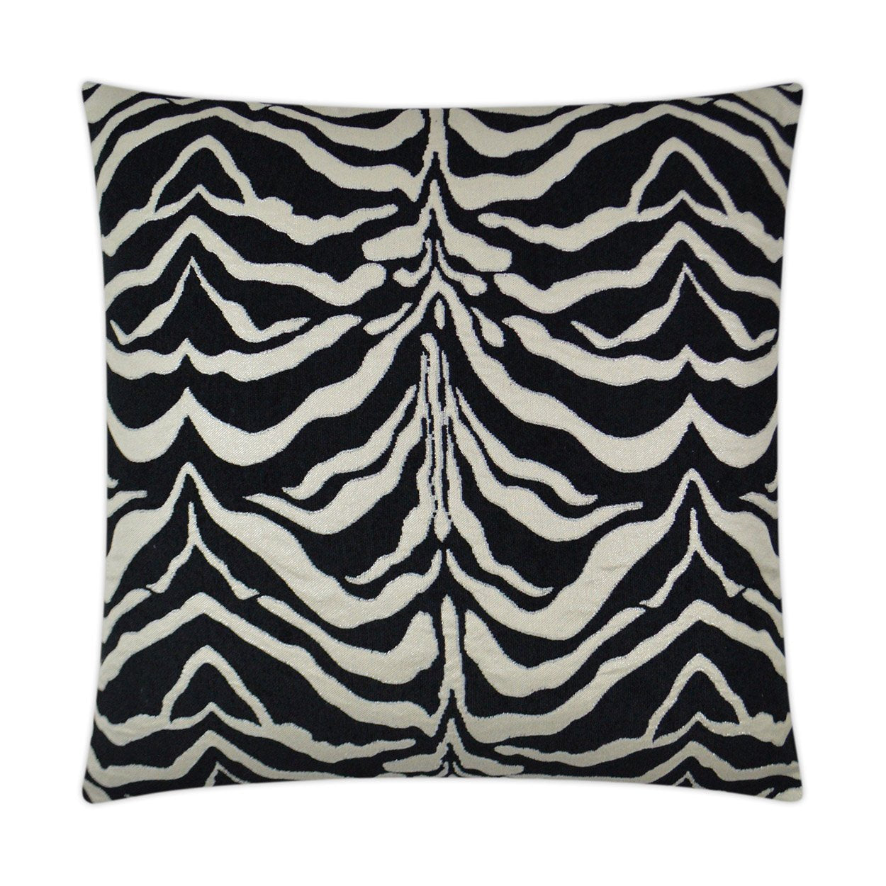 Luxury Pillow - 24" x 24" - Safari; Black and white sculpted chenille in a zebra design