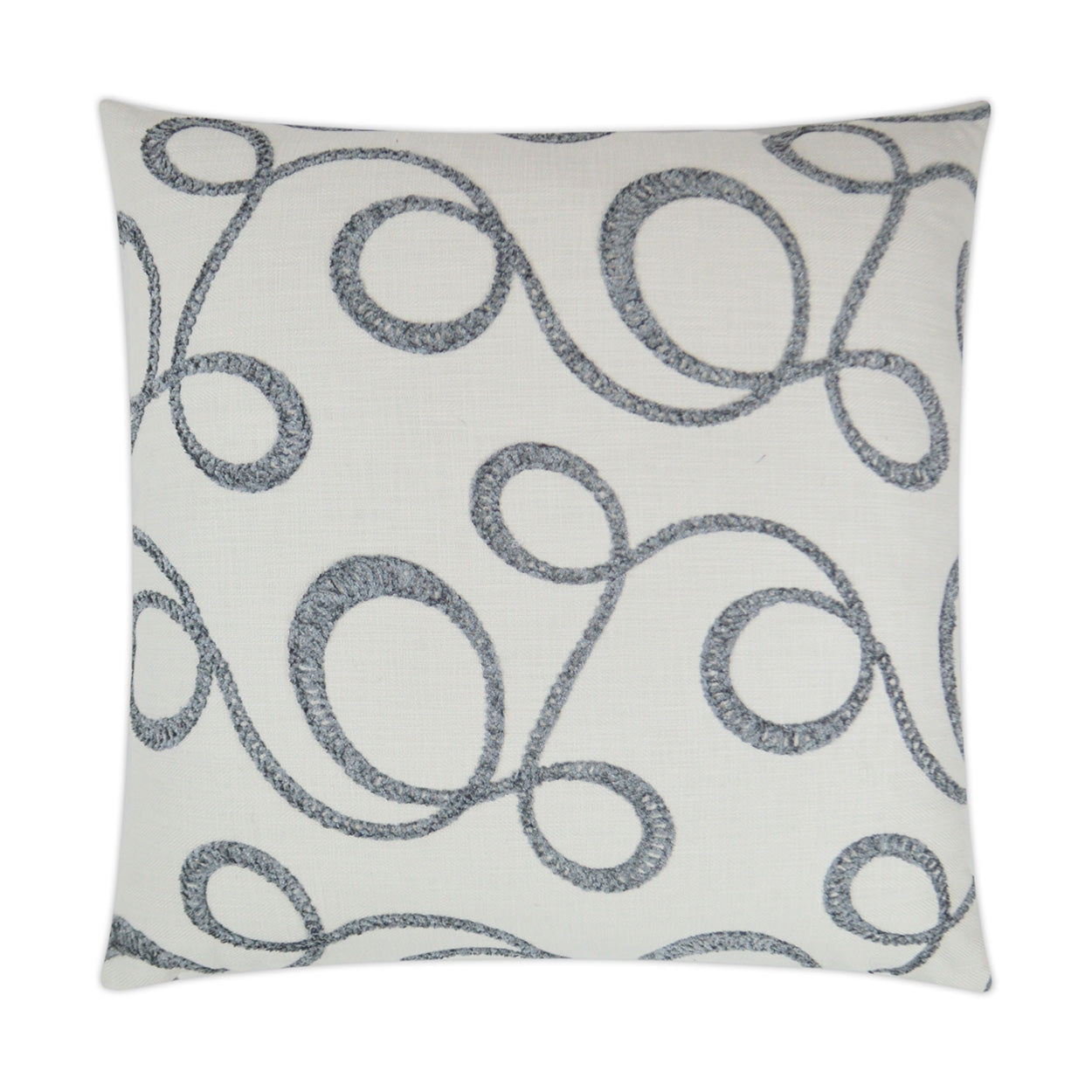 REDUCED TO CLEAR  Luxury Pillow - 24" x 24" - Okeefe-Slate; Textural embroidered pattern of slate gray over a cream background