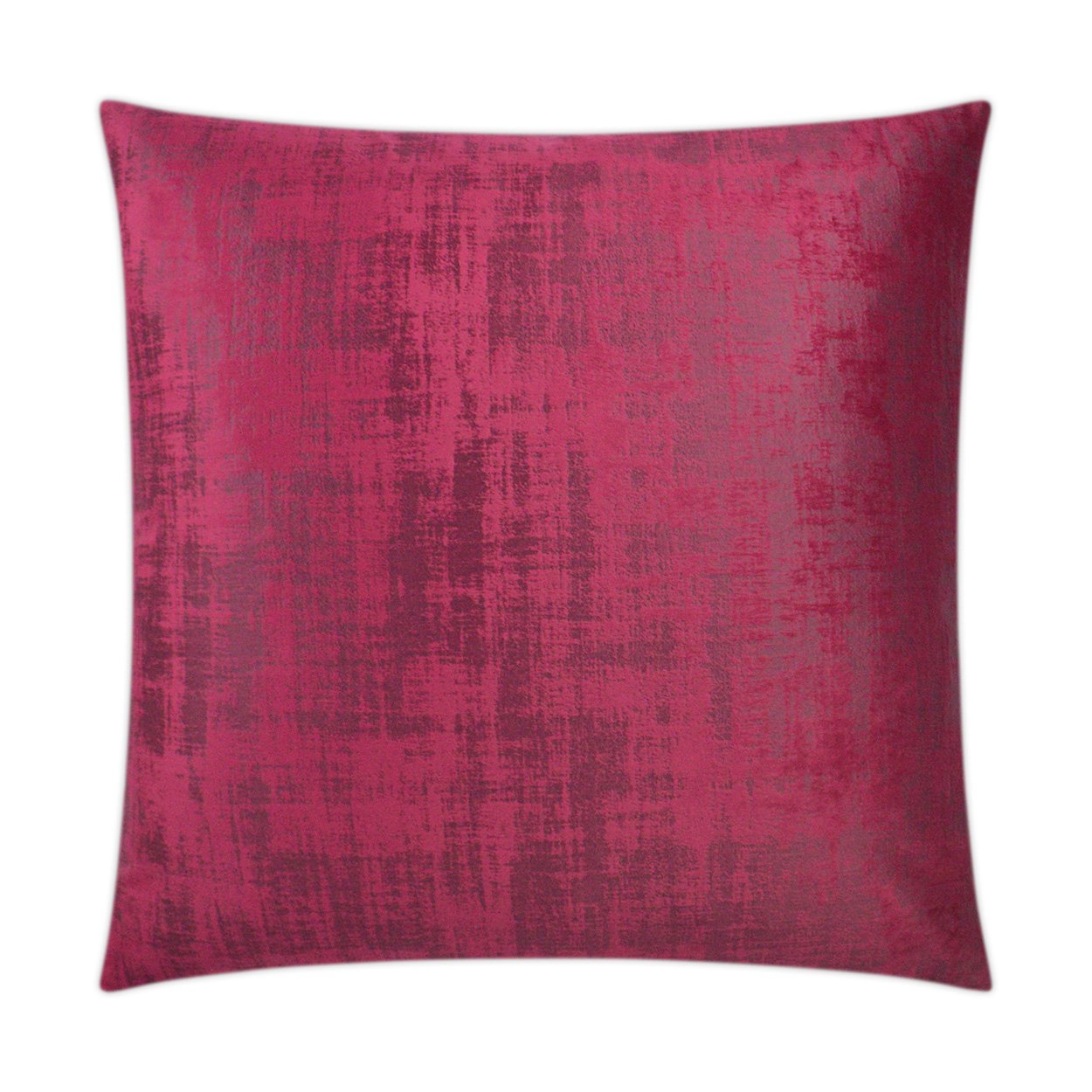 Luxury Pillow - 24” x 24” - Fresco Fuchsia; printed fuchsia velvet with a scrub of grey