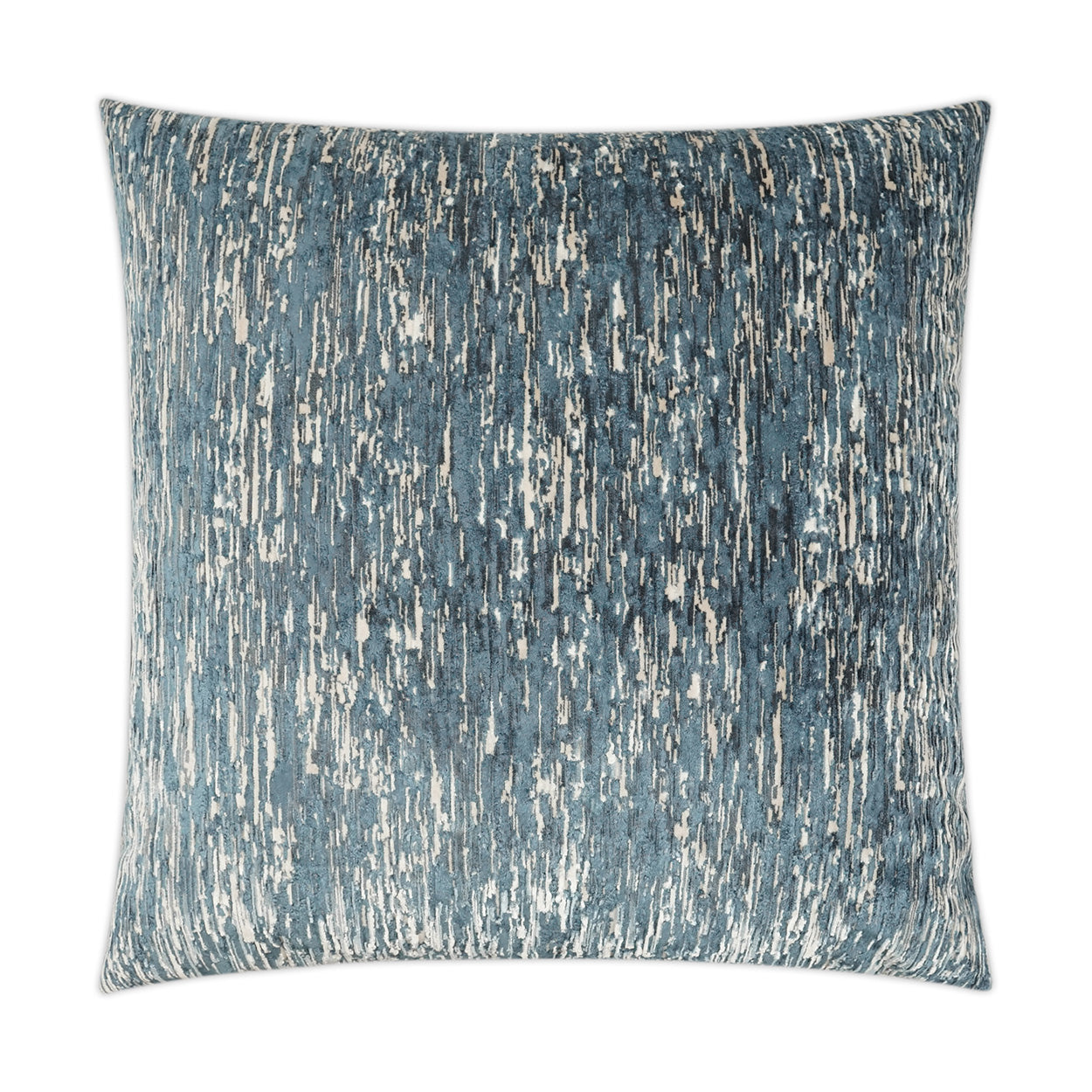 Luxury Pillow -  24" x 24" -  Yanbu-Pacific; A rain of blues and whites run down the pillow front and back.