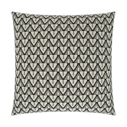 Luxury Pillow - 24" x 24" - Pyramid; Black, gray & white in triangle & geometric pattern