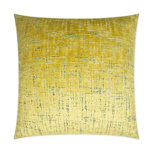 Luxury Pillow - 24" x 24" - Moonstruck-Sulfur; Textural fabric of bright yellow with teal under layer