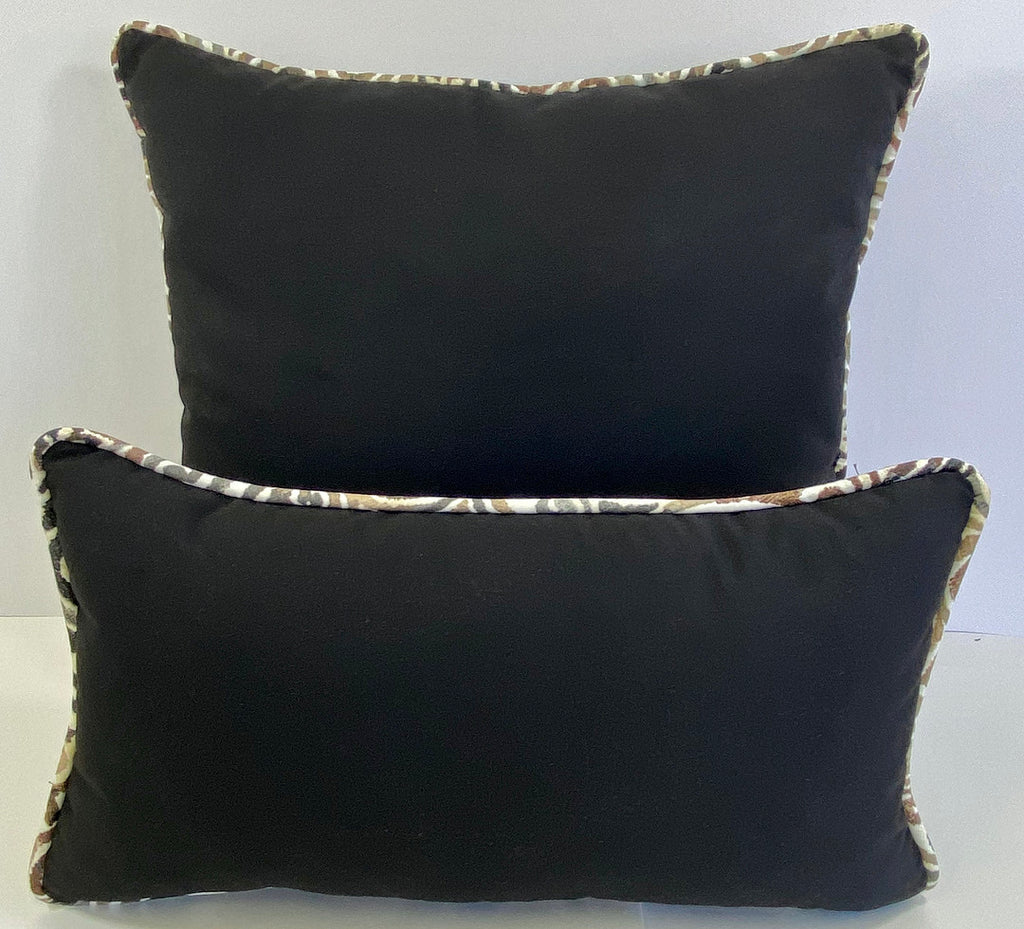 Luxury Outdoor Pillow - 22" x 22" - Montecito - Black Gate