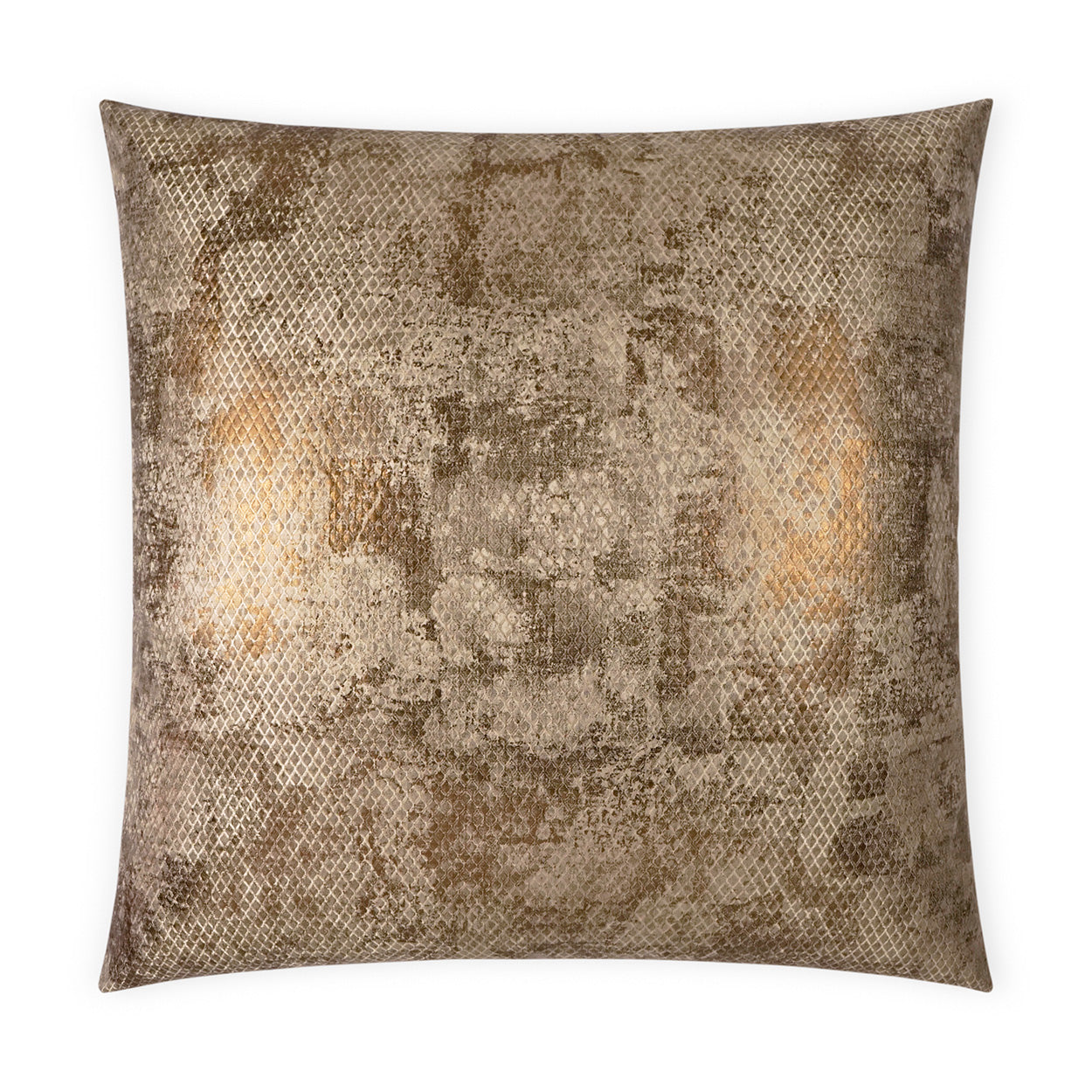 Luxury Pillow -  24" x 24" -  Pitone - Bronze; Shimmering abstract animal print