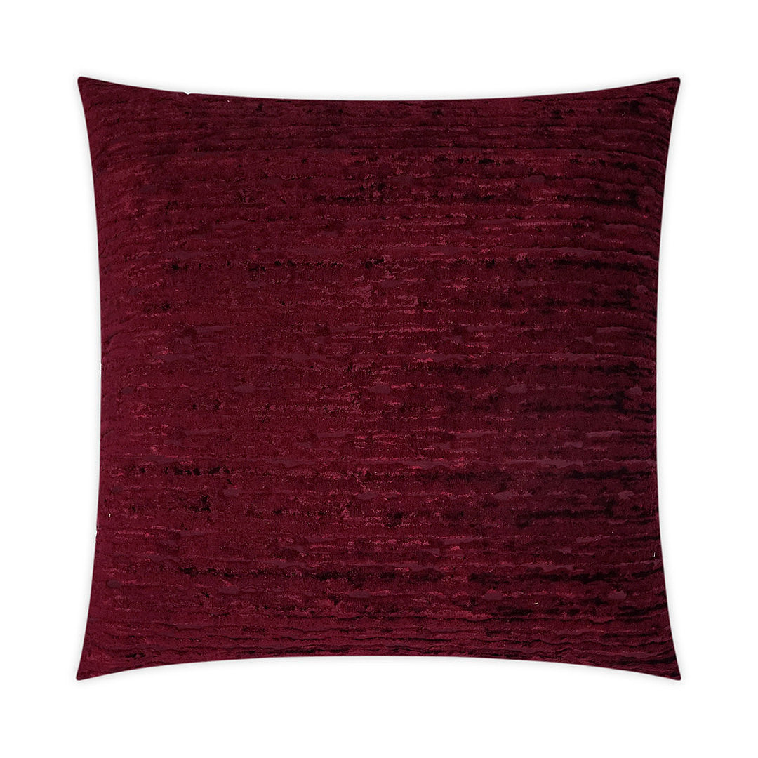 Luxury Pillow -  24" x 24" -  Wake Wine; Striae of deep wine red, catching the light to give depth to the color.  A very soft texture to the touch.