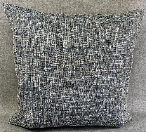 Luxury Pillow - 24” x 24” - Blue Medley; Textured fabric of blues, cream, yellow and teal.