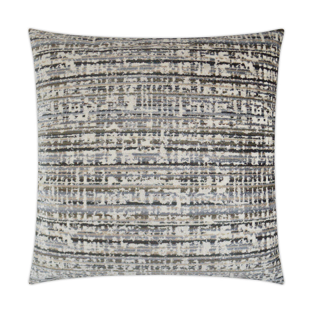 Luxury Pillow -  24" x 24" -  Dynamix-Graphite; Silver and brown hashing on a soft velvet