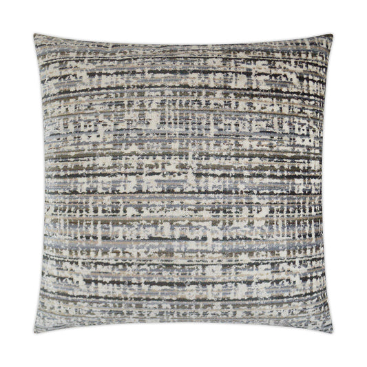 Luxury Pillow -  24" x 24" -  Dynamix-Graphite; Silver and brown hashing on a soft velvet
