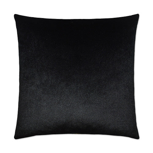 Luxury Pillow - 24” x 24” - Belvedere Ebony; Black solid in a creamy smooth velvet fabric