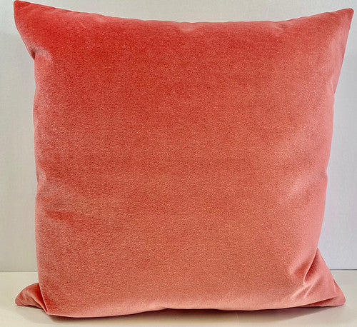 Luxury Pillow - 24” x 24” -Mohair Pink; Pink color solid in a creamy smooth velvet fabric