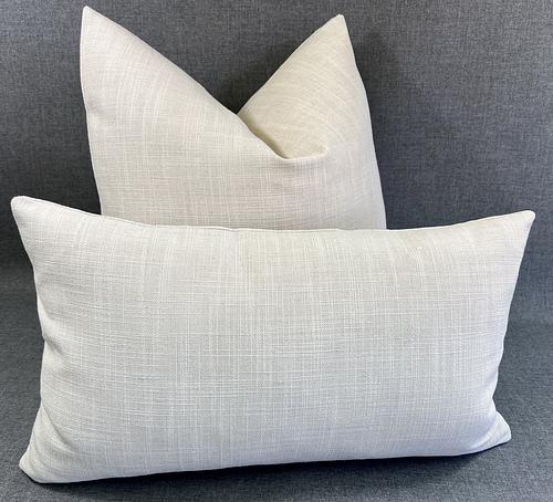 Luxury Lumbar Pillow - 24" x 14" - Belvedere Linen Tea Stained Colored Velvet