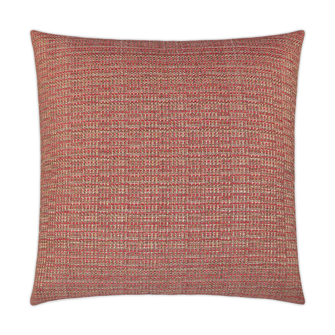 Luxury Pillow -  24" x 24" -  Jackie O - Flamingo; A woven fabric in pretty raspberry and pink