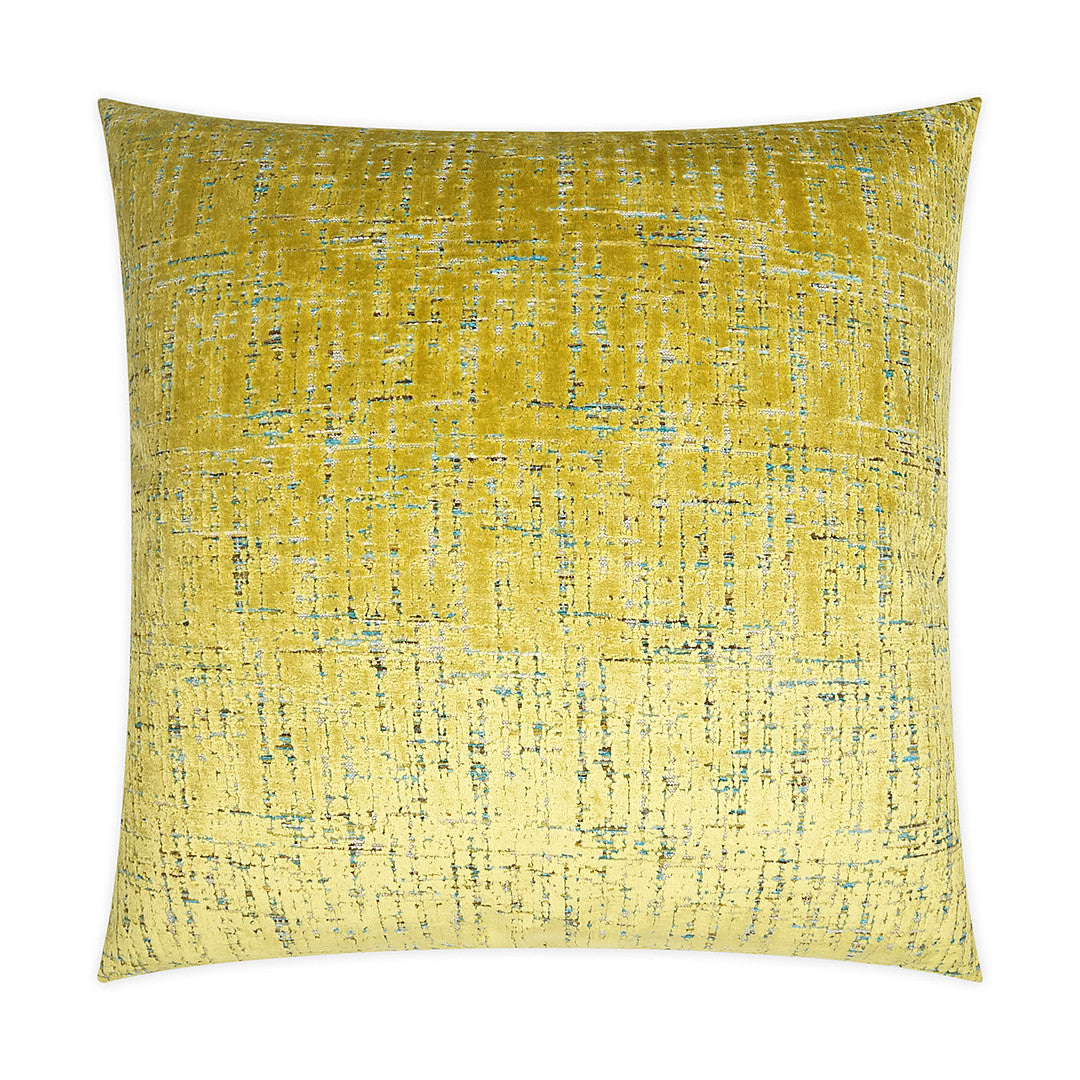 Luxury Lumbar Pillow 24" x 14" - Moonstruck Lumbar-Sulfur; lush velvet in a glowing sulfuric acid with teal underneath