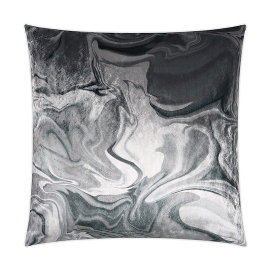 Luxury Pillow - 24" x 24" - Ural- Quartz; A beautiful shiny velvet in shades of grey