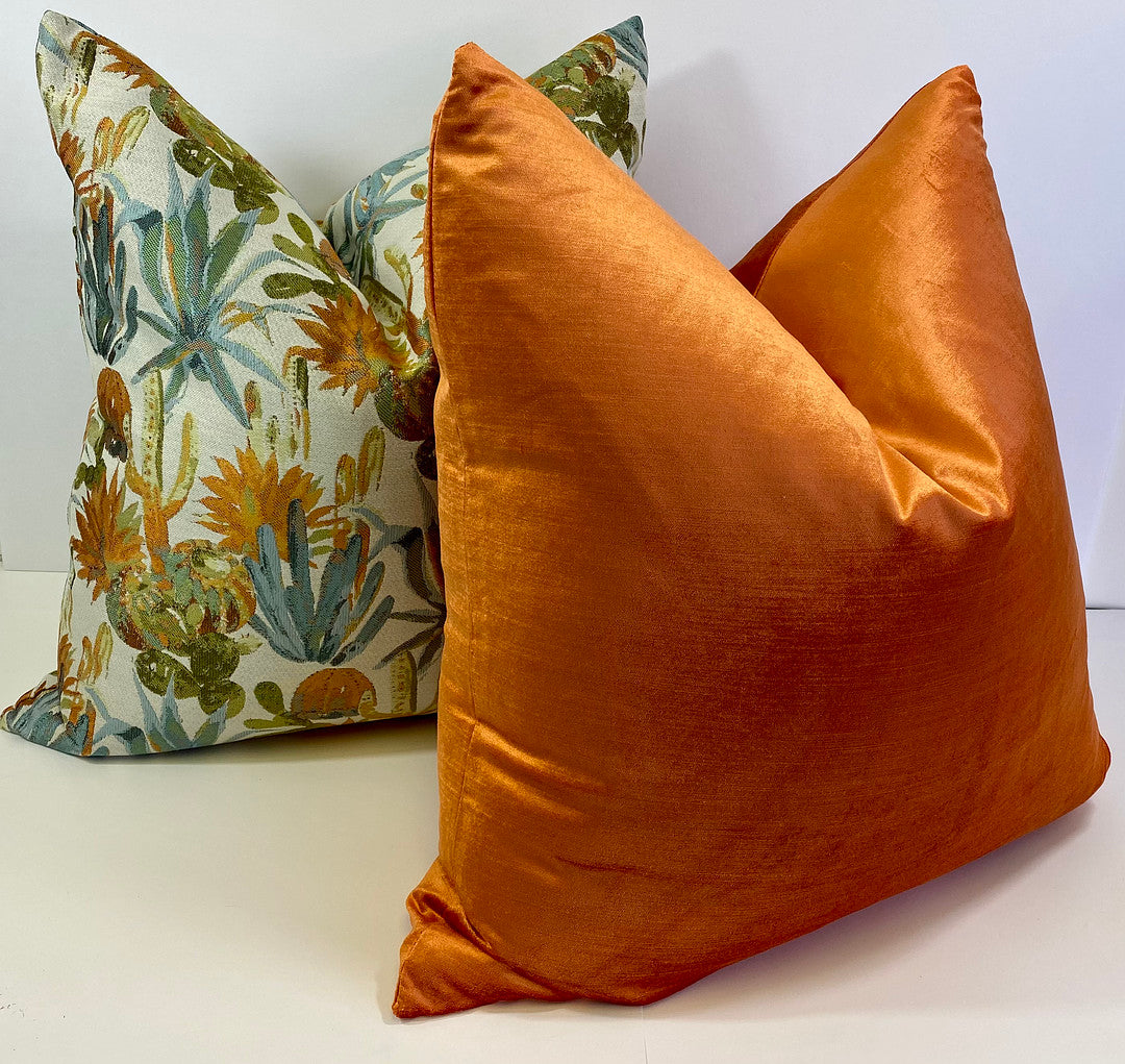 Luxury Lumbar Pillow - 24" x 14"- Persimmon Glow