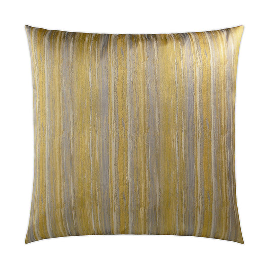 Luxury Pillow -  24" x 24" -  Nimby Bamboo; Gold, steel and taupe blended stripes