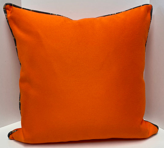 Luxury Outdoor Pillow - 22" x 22" - Vallauris-Orange; Sunbrella, or equivalent, fabric with fiber fill