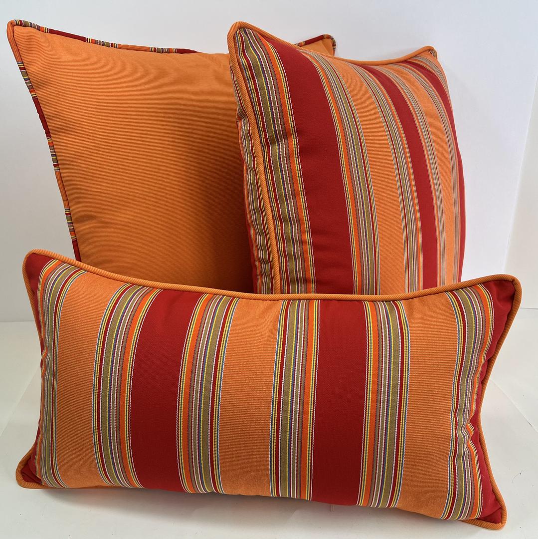 Luxury Outdoor Pillow - 22" x 22" - Hyannis Port Stripe