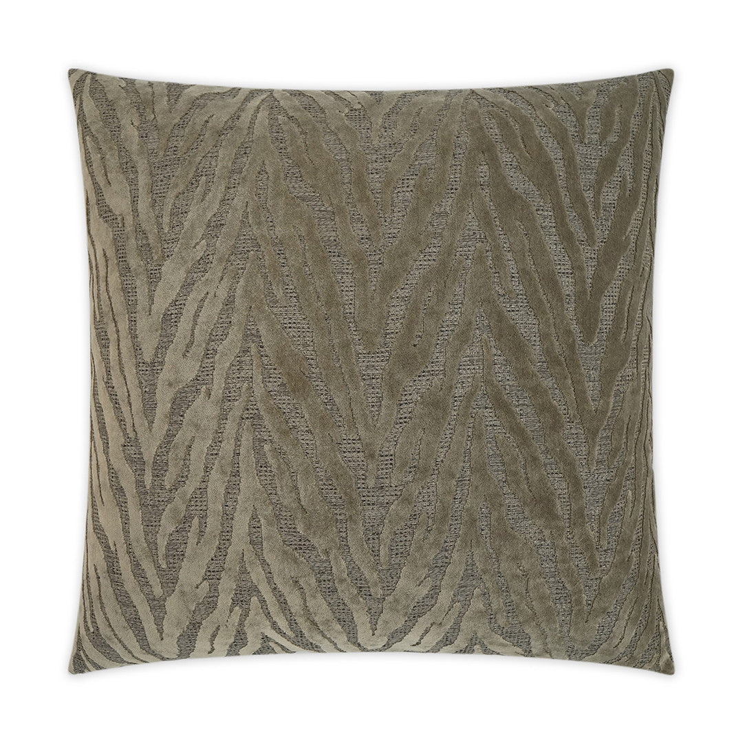 Luxury Pillow -  24" x 24" -  Wild Side; Animal style chevrons in graphite grey on a grey ground.