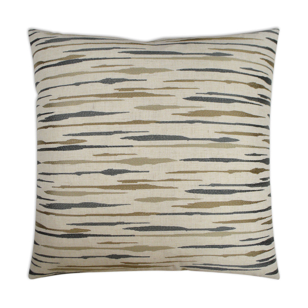 Luxury Pillow -  24" x 24" -  Marcus-Flagstone; Coffee and dark grey clouds on an ivory base