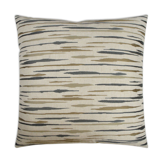 Luxury Pillow -  24" x 24" -  Marcus-Flagstone; Coffee and dark grey clouds on an ivory base