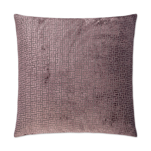 Luxury Pillow - 24" x 24" - Jenga-Plum; Cut plum tone velvet pattern over a dark gray background