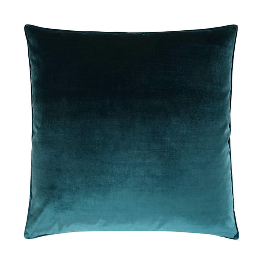 Luxury Pillow -  24" x 24" -  Iridescence Double Front - Peacock; Teal shiny velvet