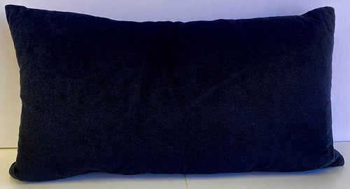 Luxury Lumbar Pillow - 24" x 14" - Belvedere Ebony; Deep Black solid in a creamy smooth velvet fabric.
