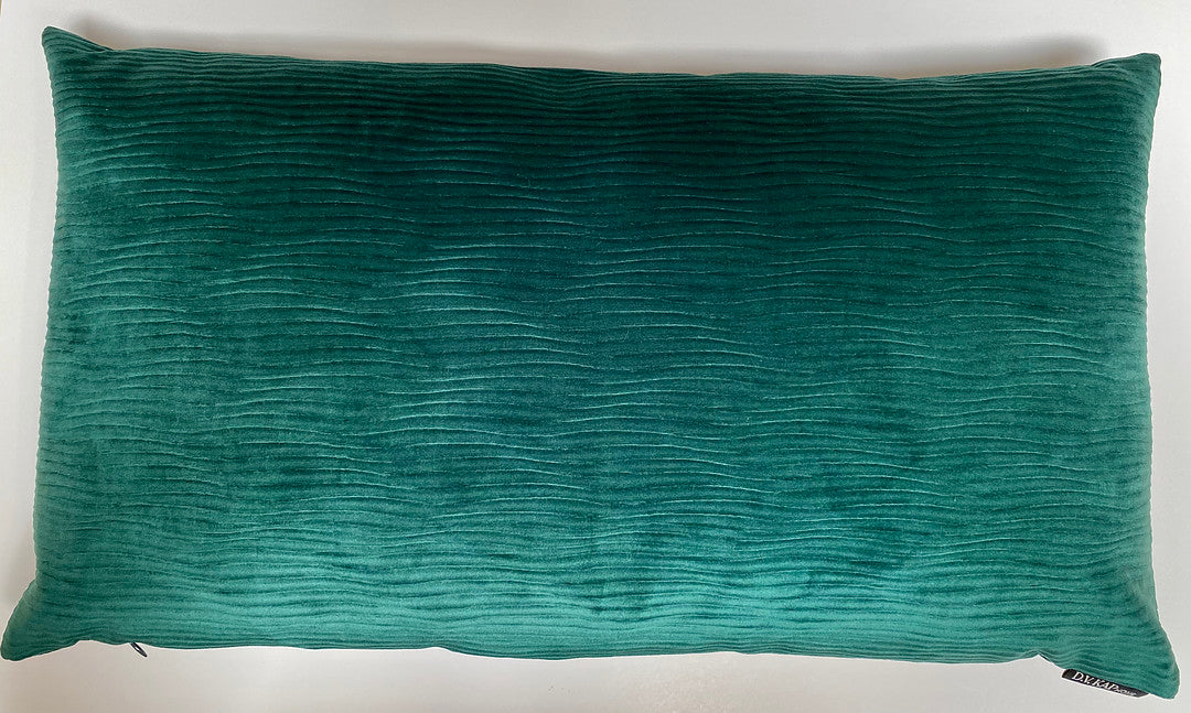 Luxury Lumbar Pillow - 24" x 14" - Stream-Hunter; A soft wavey fabric of solid hunter green