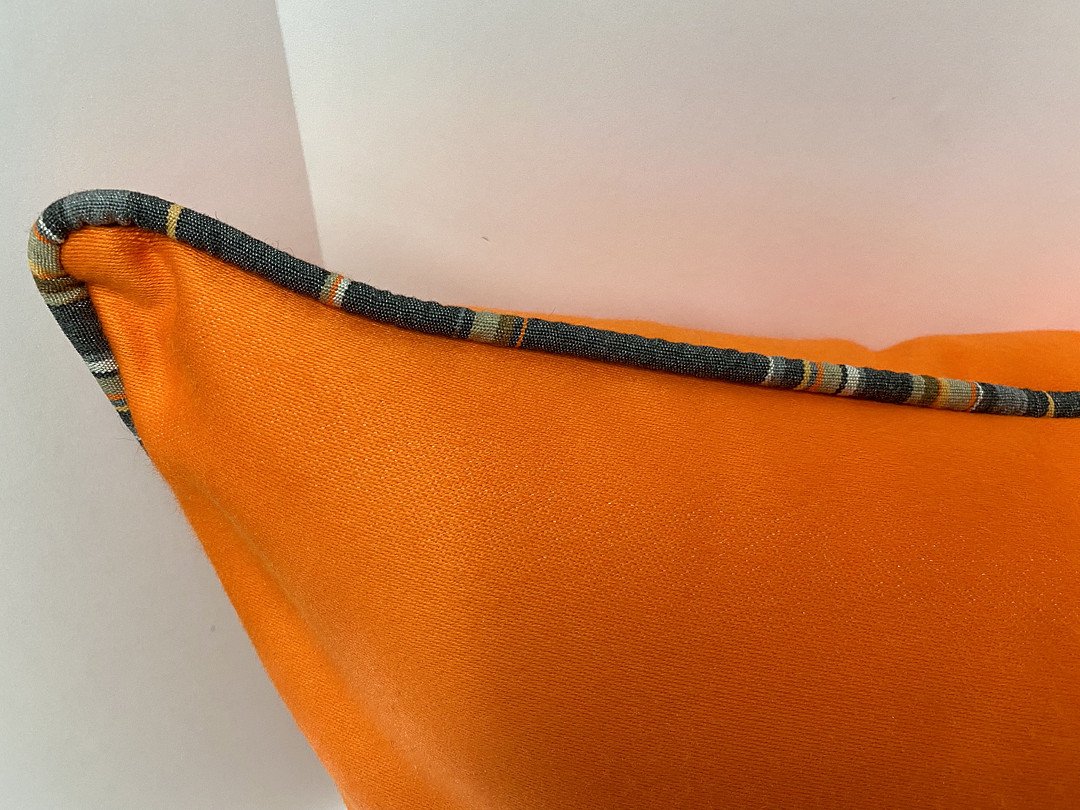 Luxury Outdoor Lumbar Pillow - 22" x 12"- Vallauris Orange