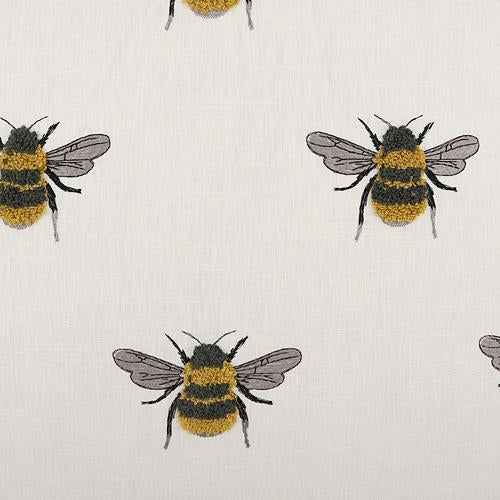 Luxury Pillow - 24" x 24" - Busy Bee-White; Adorable embroidered bees on a white background