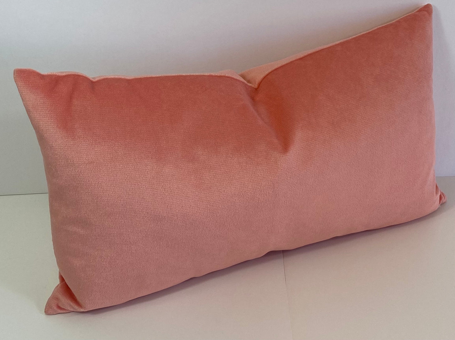 REDUCED TO CLEAR Luxury Lumbar Pillow - 24" x 14" - Belvedere Lumbar - Pale Blush; pale pink velvet