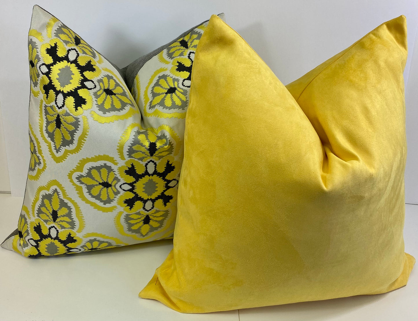 Luxury Pillow - 24" x 24" - Concord-Sunflower; Bright yellow with a velvet texture