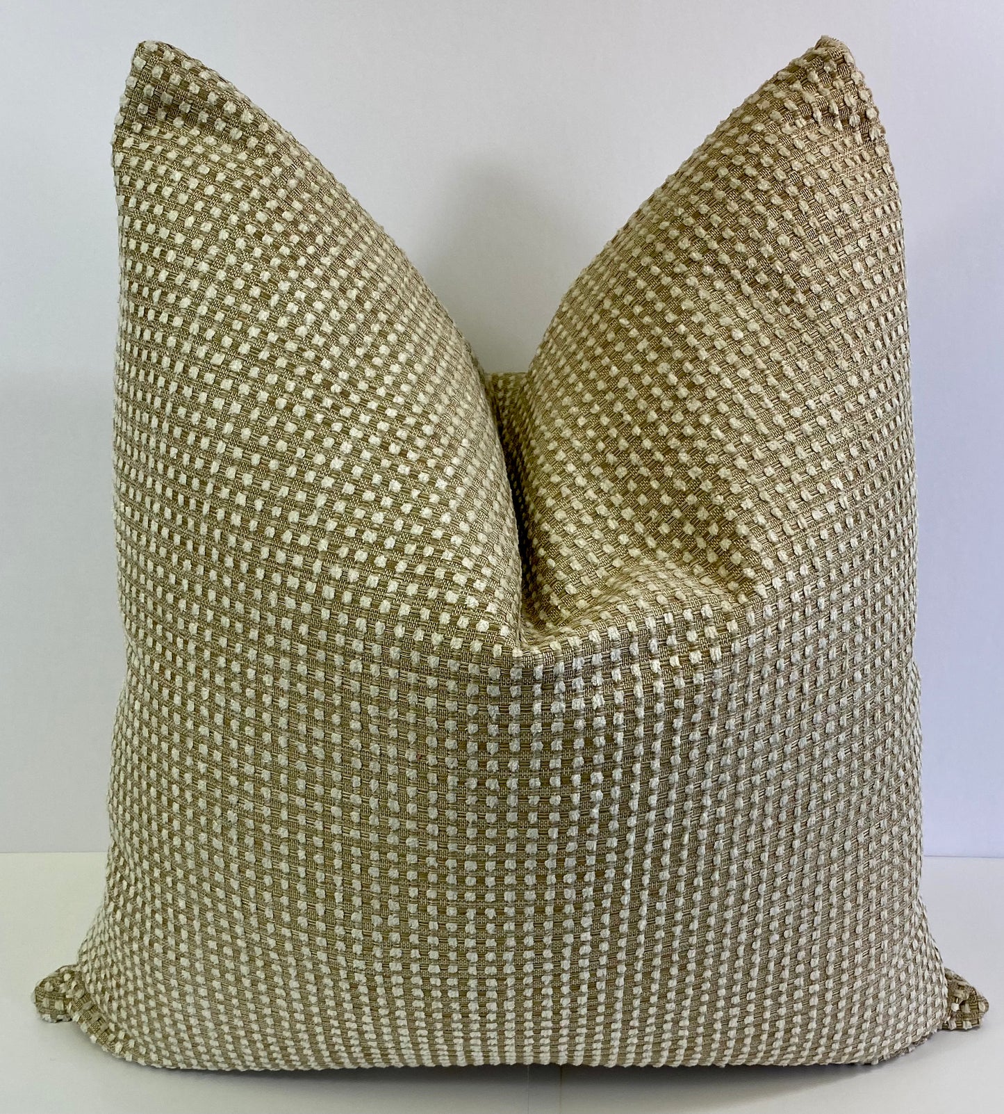 Luxury Pillow - 24" x24" - Bohemian-Cream; textured fabric with a cream base and gold undertones