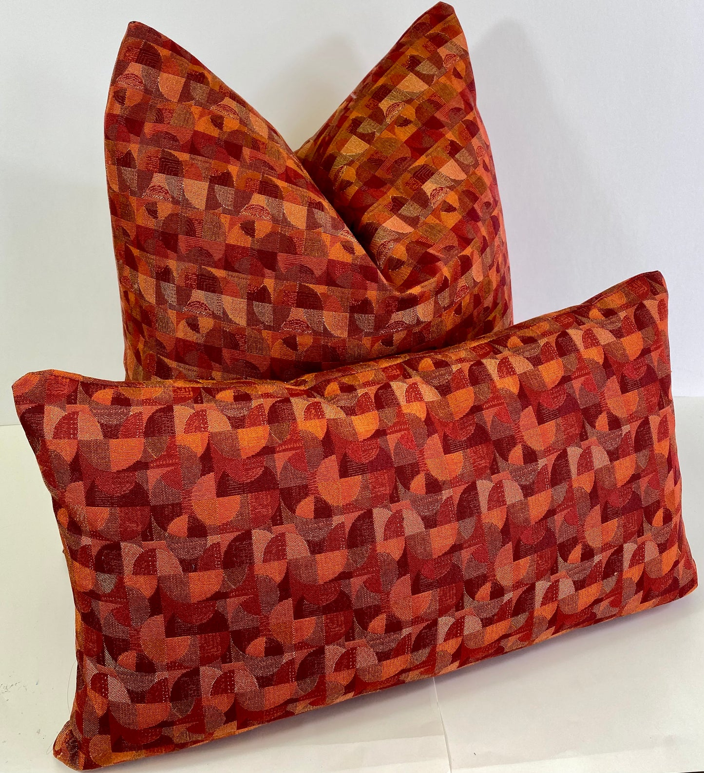 Luxury Lumbar Pillow - 24" x 14" - Zanzibar Sunset; Beautiful shades of orange and red with hints of gold