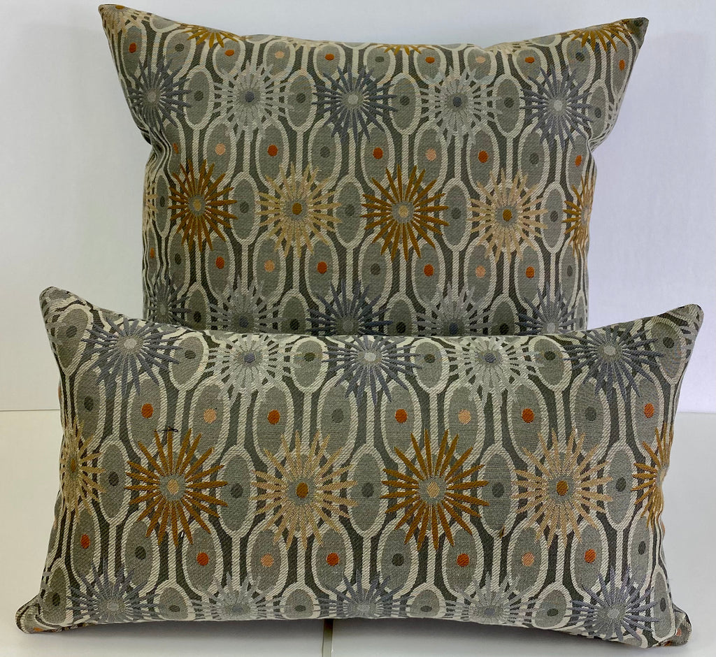 Luxury Outdoor Lumbar Pillow - 22" x 12" - Ecliptic Sun; Sunbrella, or equivalent, fabric with fiber fill