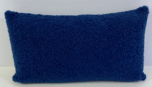 Luxury Lumbar Pillow - 24" x 14" -  Poodle Navy; Poodle like fiber, very soft to the touch