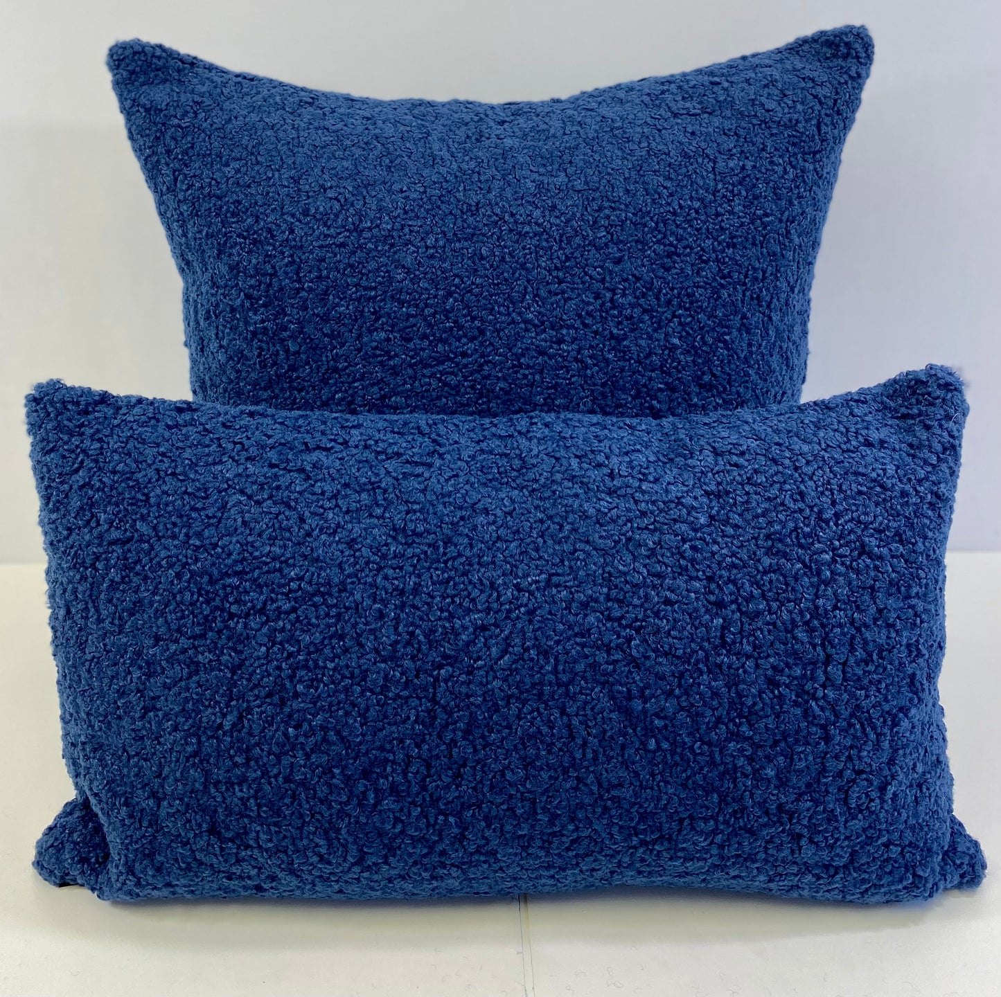 Luxury Lumbar Pillow - 24" x 14" -  Poodle Navy; Poodle like fiber, very soft to the touch