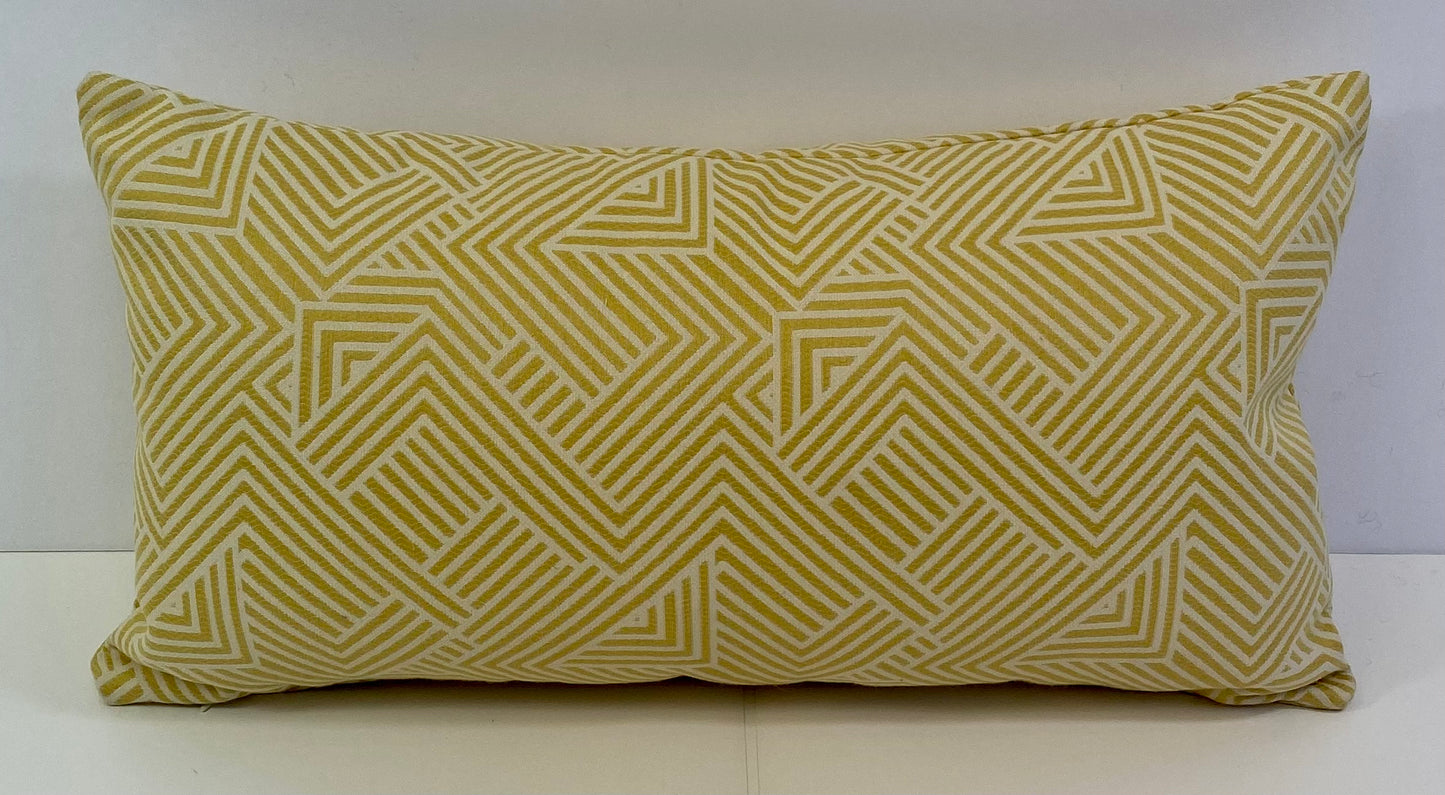 Luxury Outdoor Lumbar Pillow - 22" x 12" - Barbados - Sunbrella, or equivalent, fabric with fiber fill