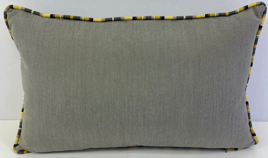 Luxury Outdoor Lumbar Pillow; 22" x 14" - Seville - Thunder; Sunbrella, or equivalent, fabric with fiber fill