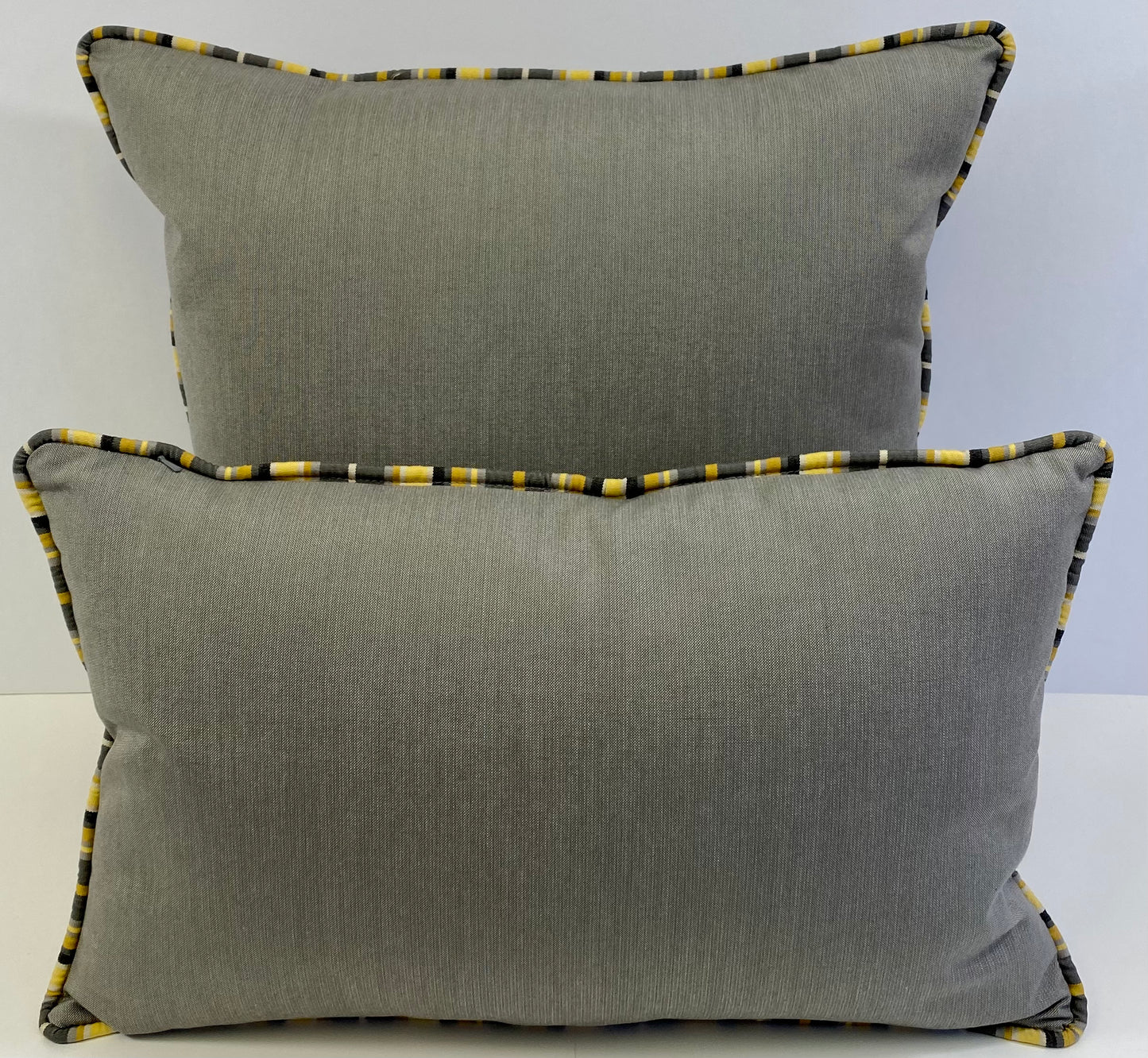 Luxury Outdoor Lumbar Pillow; 22" x 14" - Seville - Thunder; Sunbrella, or equivalent, fabric with fiber fill