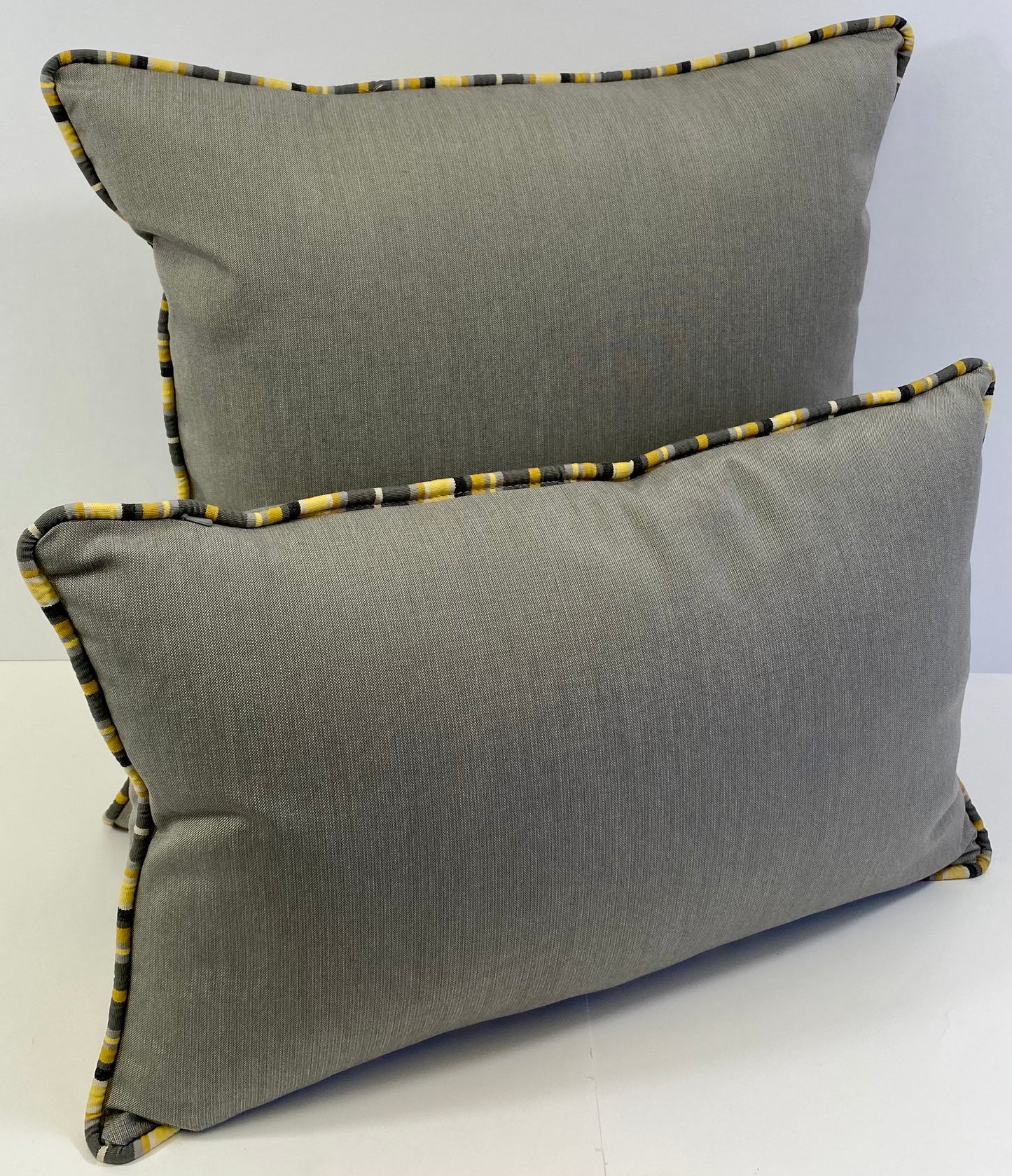 Luxury Outdoor Lumbar Pillow; 22" x 14" - Seville - Thunder; Sunbrella, or equivalent, fabric with fiber fill