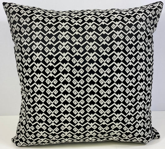 Luxury Outdoor Pillow - 22" x 22" - Malibu - Black; Sunbrella, or equivalent, fabric with fiber fill