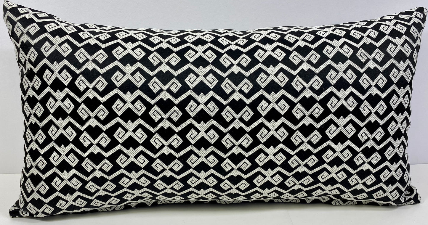 Luxury Outdoor Pillow - 22" x 22" - Malibu - Black; Sunbrella, or equivalent, fabric with fiber fill