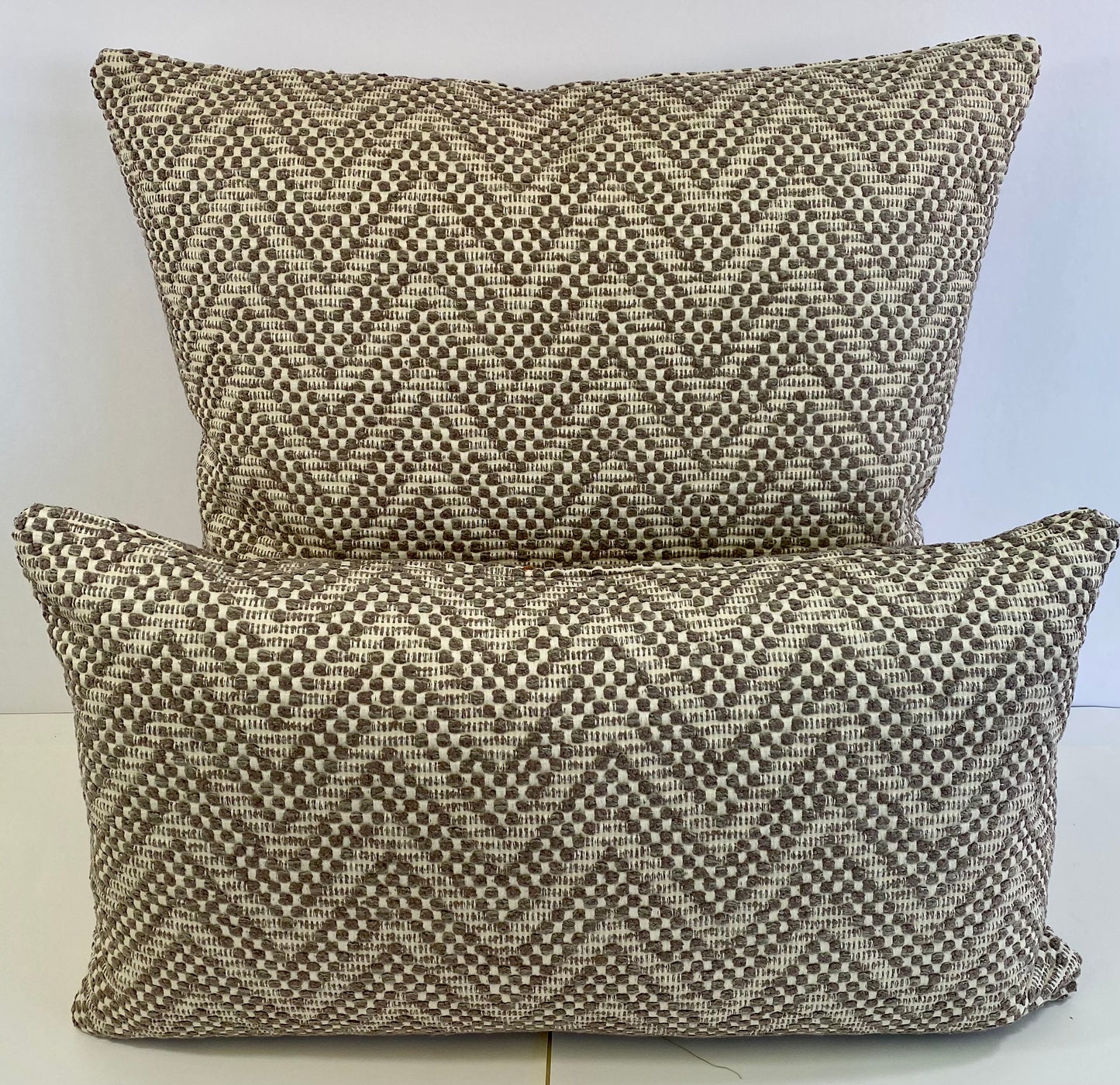 Luxury Lumbar Pillow - 24" x 14" - Mountain Hill; Deeply textured fabric with a zig zag across the pillow