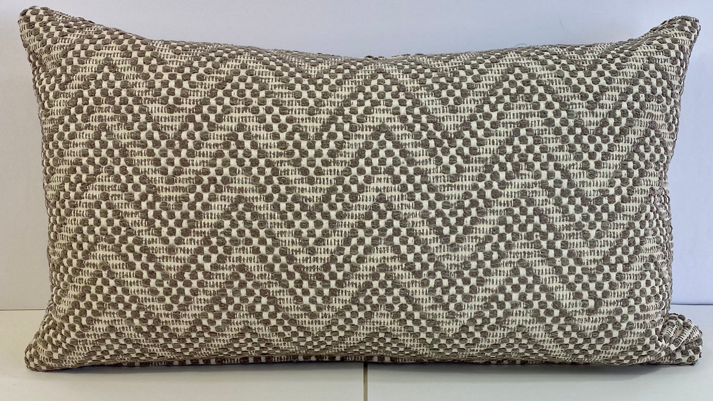 Luxury Lumbar Pillow - 24" x 14" - Mountain Hill; Deeply textured fabric with a zig zag across the pillow