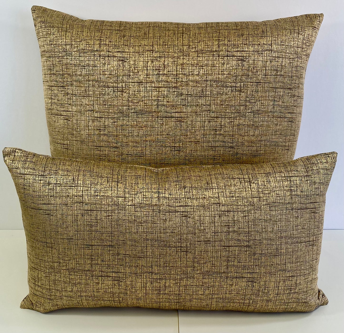 Luxury Pillow - 24" x 24" - Bristol Gold; Gold and Champagne textured velvet