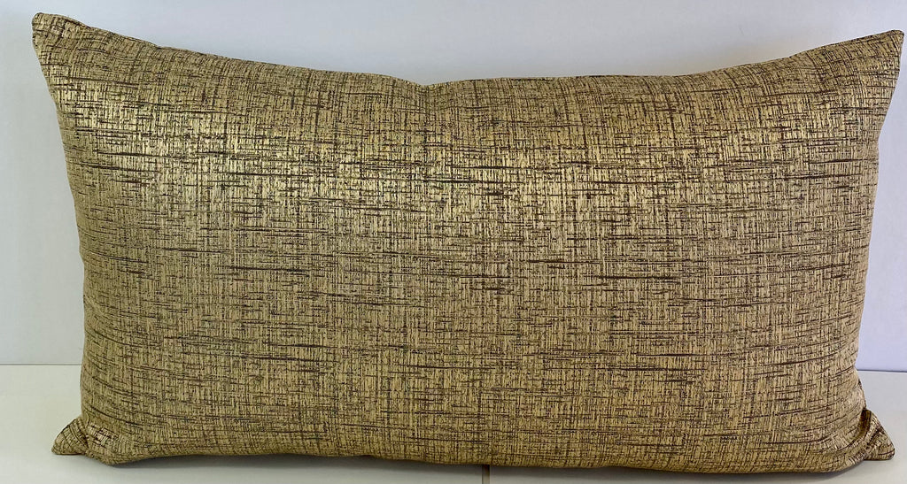 Luxury Lumbar Pillow - 24" x 14" - Bristol Gold; Gold and Champagne velvet