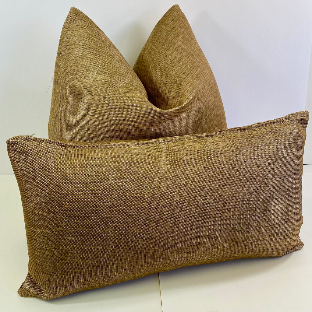 Luxury Lumbar Pillow - 24" x 14" - Wood Chip Textured Pillow In A Shade Of A Wood Brown