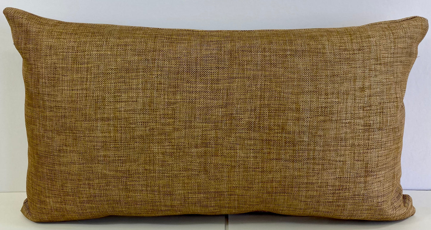 Luxury Lumbar Pillow - 24" x 14" - Wood Chip; textured pillow in a shade of a wood brown